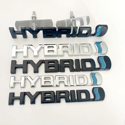 3D Metal HYBRID Logo Grill Side Fender Rear Trunk Emblem Badge Car Sticker Decals For Prius Camry Crown Auris Rav4s TRD