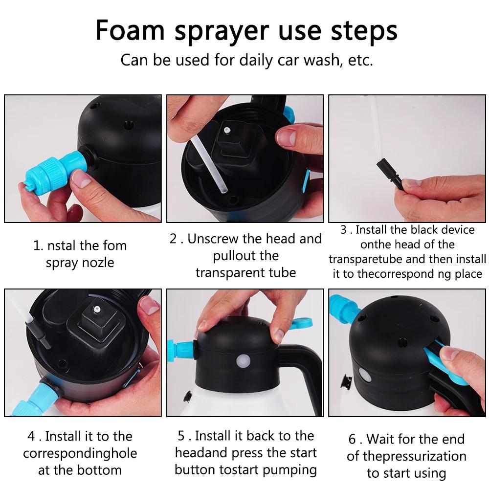 Car Washing Foam Sprinkling Pot Bottle Watering Cans Foam Sprayer Electric Car Cleaning Bottle Manual Sprayer