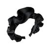 Women's Wide-Brimmed Pleated Frilly Headband for Face Washing, Celebrity Style, Cloud-Scrunchie Design