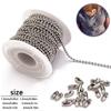 5m1.2-4mm Steel Ball Chain Bead Necklace for Jewelry Making Bracelets Military Crafts, Silver Metal Zipper Ball Bead Chain Roll