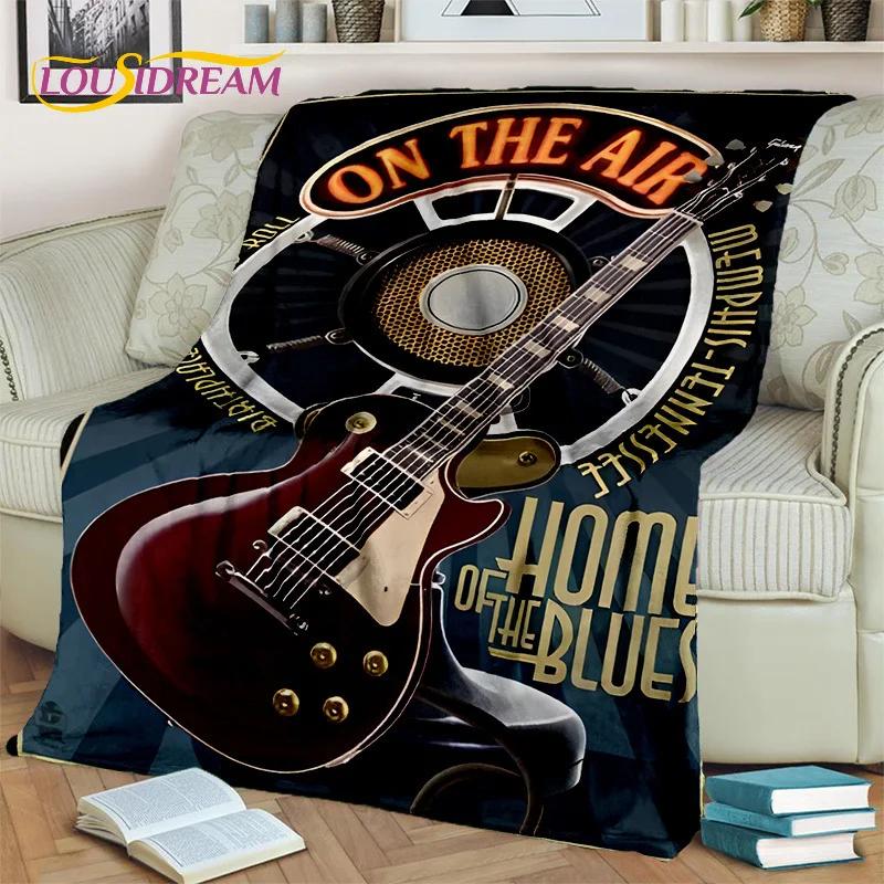 Cobertor de Guitarra Elétrica Baixo Guitarra Clássica, Manta para Casa Quarto Cama Sofá Piquenique Escritório Caminhadas Lazer Cobertura para Sesta Infantil