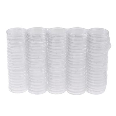 100Pcs 27mm Coin Holder Capsule Storage Case Display Box Round Display Cases