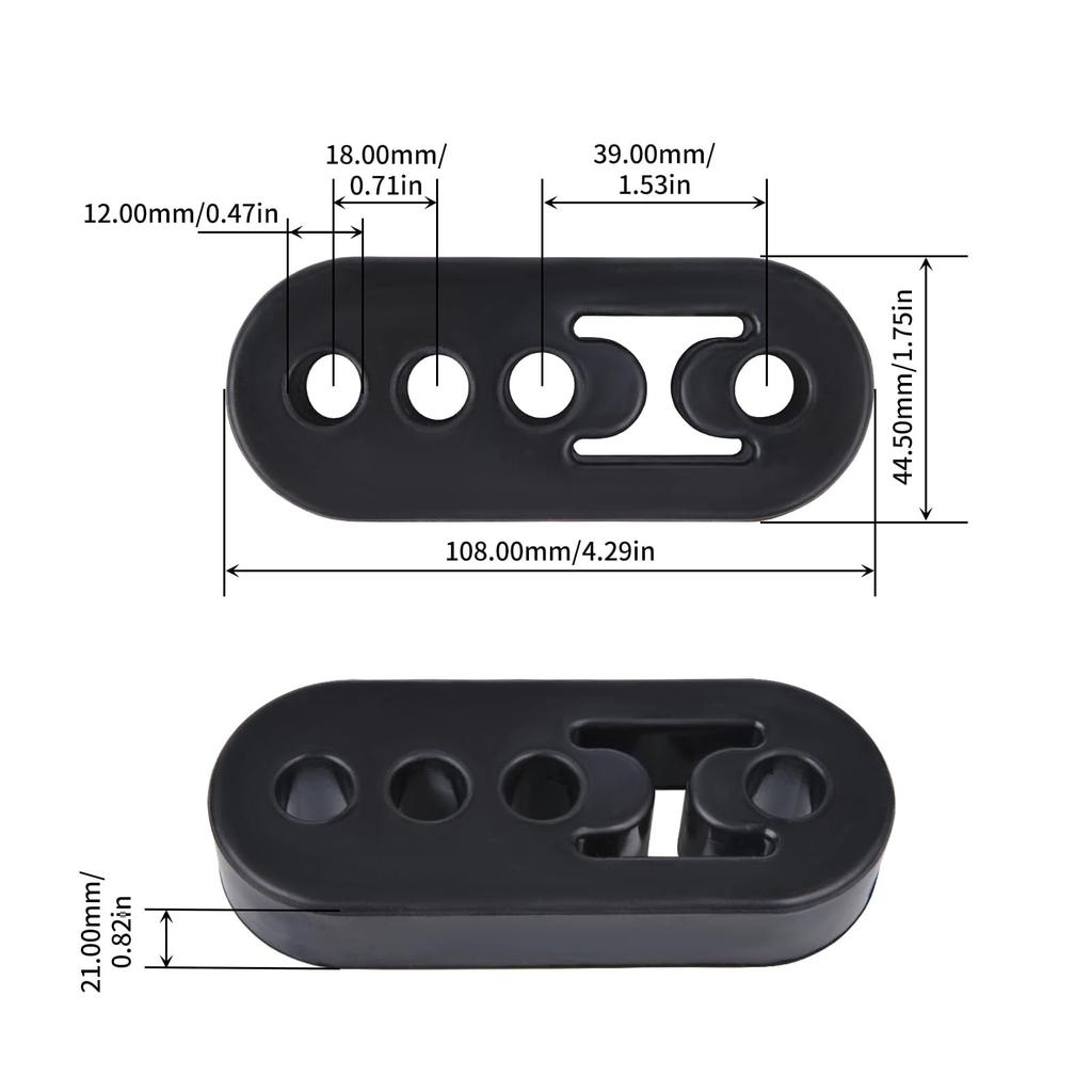 Latikaly Auspuffhalterung, 2er Set, Automobil, Universal, Verstärkter Auspuff, Gummiaufhängung,
