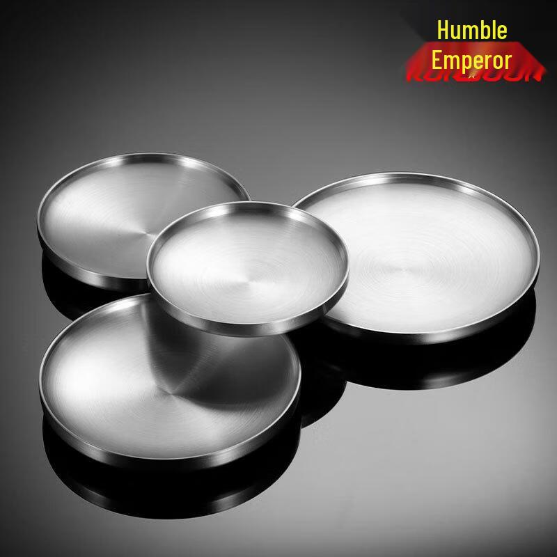 304 Stainless Steel Double Layer Round Dinner Plates