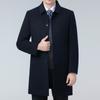 Double-sided cashmere coat for men, middle-aged dad, winter clothing, mid-length woolen woolen coat, men's down-lined windbreaker