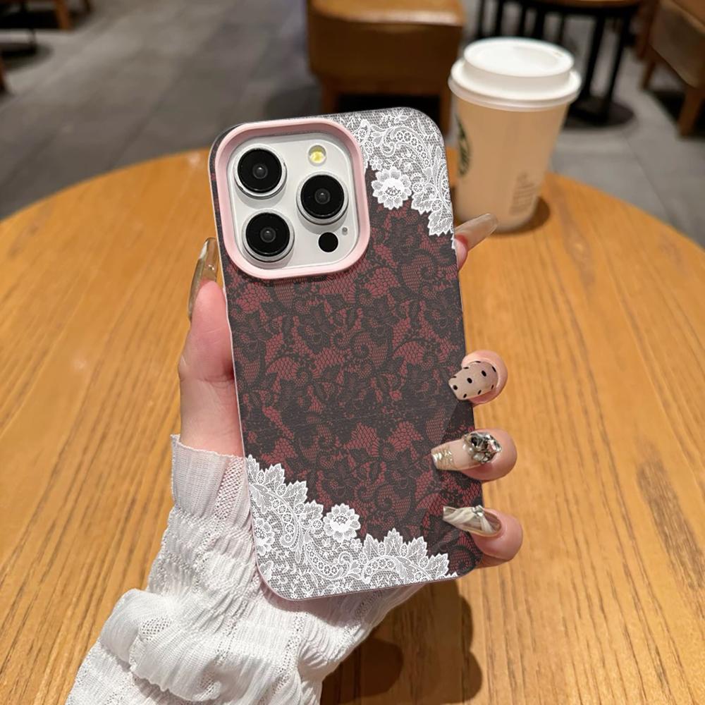 Original Fashion Lace Phone Case For IPhone 16 15 14 Plus Pro 13 12 11 17 Pro Max Case 17 Air Shockproof Soft Silicone Cover