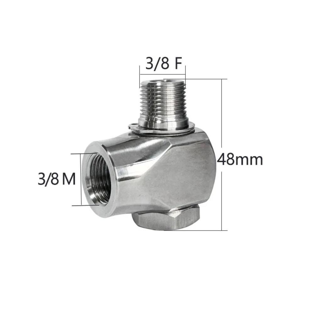 

304 Stainless Steel Rotary Joint Car Washing Arm Accessories G1/4 G3/8 4050psi 360° Swivel Action High-pressure Rotary Joint