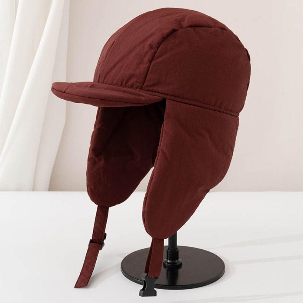 Eiderdown Bomber Hat Cycling Ushanka Fur Hat Outdoors Winter Cap for Men Women