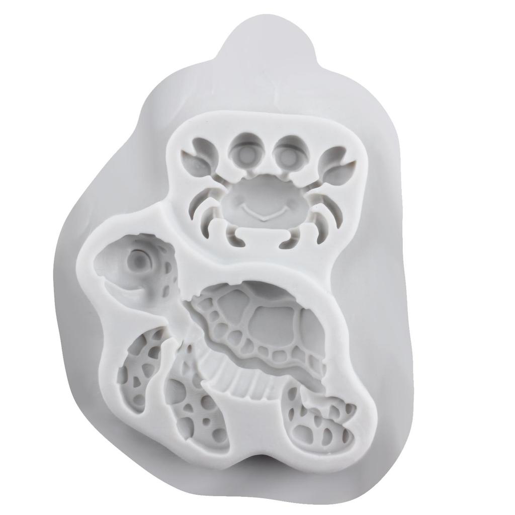 Mermaid Dolphin Silicone Mold Fish Turtle Crab Octopus Seahorse Molds Cake Decorating Tools Cupcake Topper Candy Resin Clay Chocolate Gumpaste Mold