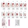 24Pcs Heart Pattern Short Square False Nail Fashion Cats Eye Press On Nail For Daily Wear And Parties