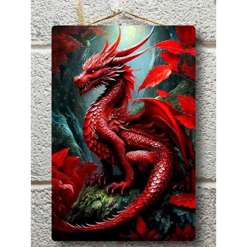 Dragon Metal Wall Art, Mythological Creature Decor Sign