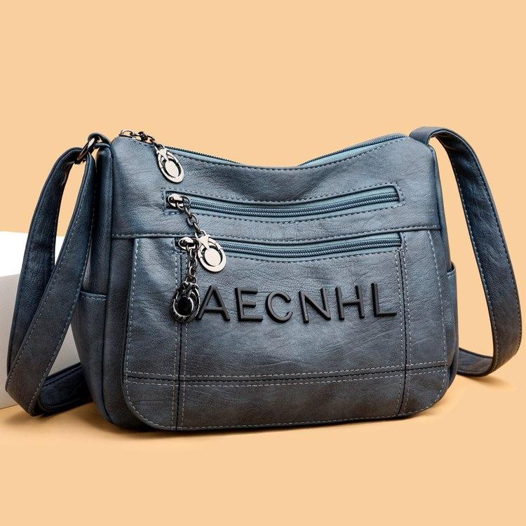 Soft Leather Multi-pocket Messenger Bag Women's Shoulder Bag