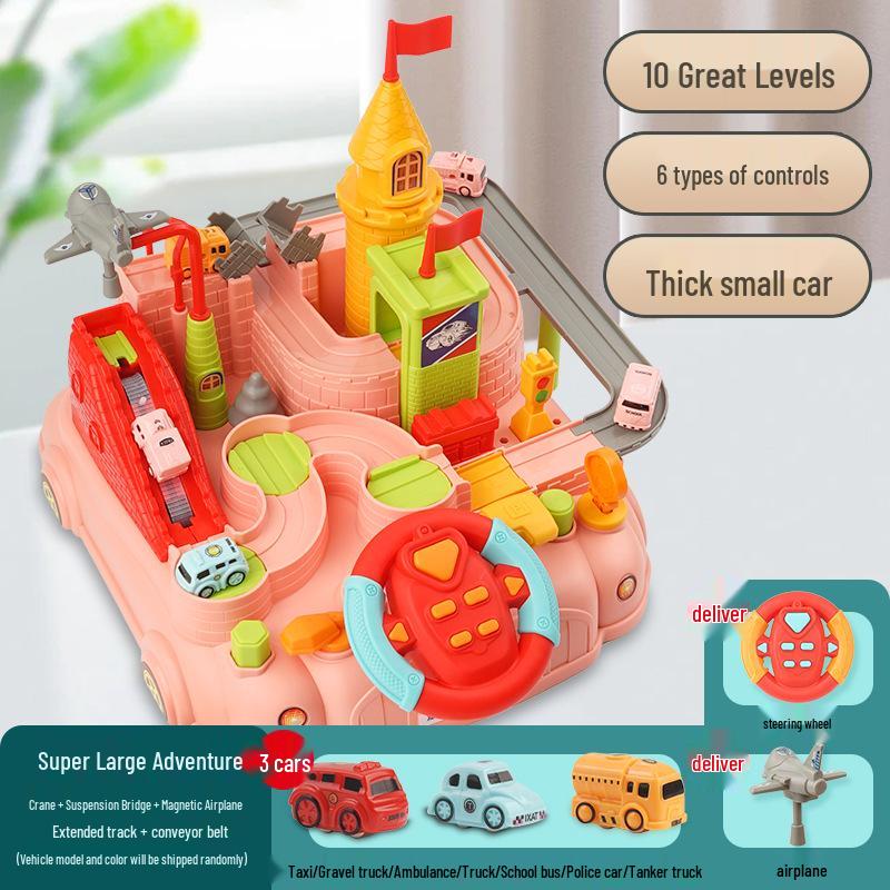 Kids' Adventure Car Set: Track & Parking Lot for Educational Play
