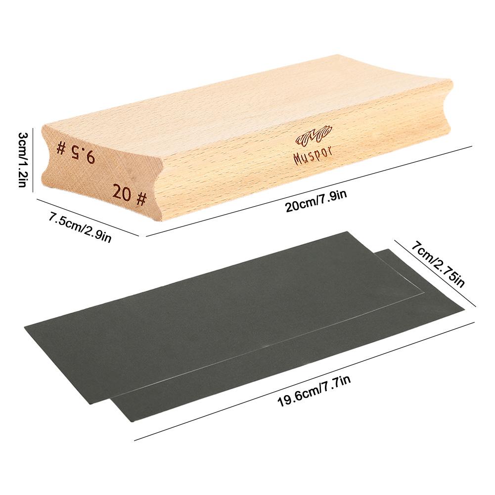Wooden Radius Sanding Block With Sandpaper Guitar Bass Fret Leveling Fingerboard Luthier Radius Sanding Block Leveling Tool