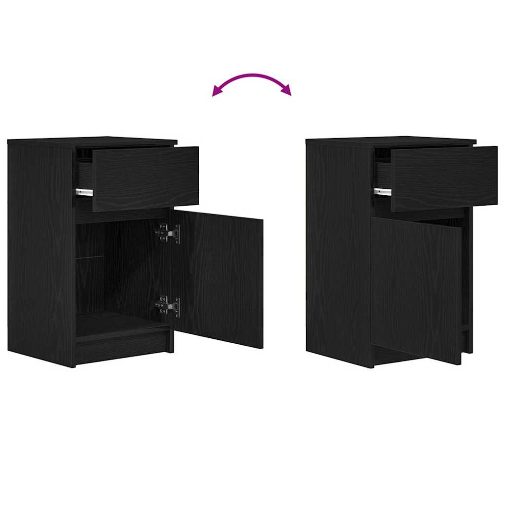 Nightstand Black 39x35x65 cm Engineered Wood
