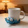 Hand-Crocheted Fun Squirrel Coasters Cute Knitted Cotton Drink Mats Heat-Resistant & Absorbent Insulated Coffee Cup Mats Charming Desk Decor Novelty