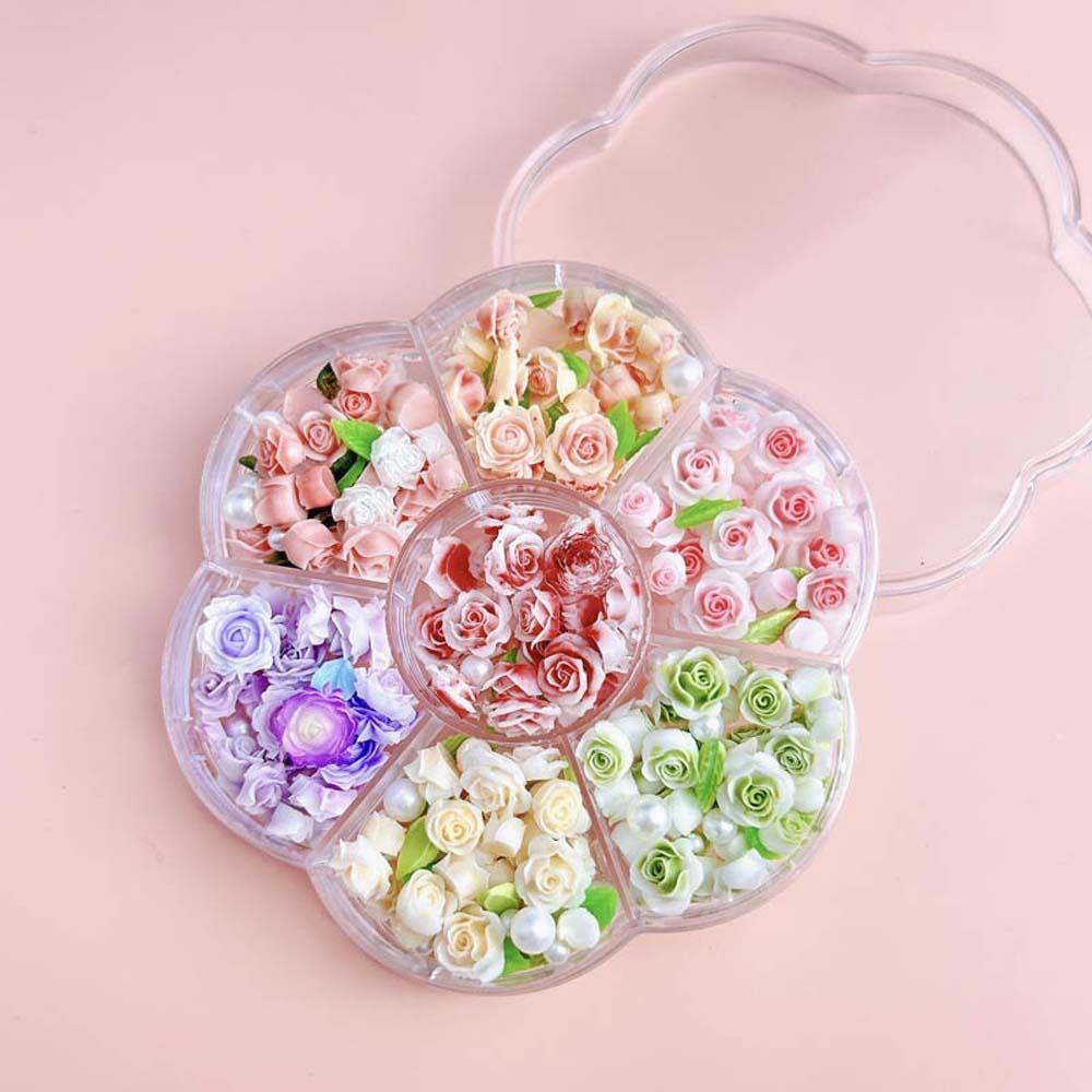 

Manicure Ornaments Rose Nail Decorations Mixed Pearl Beads Rose Nail Rhinestones Girls/Lady StyleD