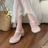 Fashion Spring Autumn Women's New Shoes Mary Jane Fashion Coarse Heel Shoes Elegant trendy Bow shoe Light versatile ladies pumps Mujer