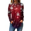 Women's Loose Round Neck Christmas Print Long Sleeve T-Shirt Top Pullover