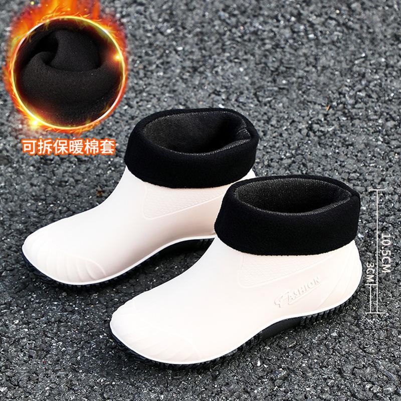 Fashion rain boots lightweight women's rain shoes water shoes women's summer wear adult short tube new thermal rubber shoes non-slip