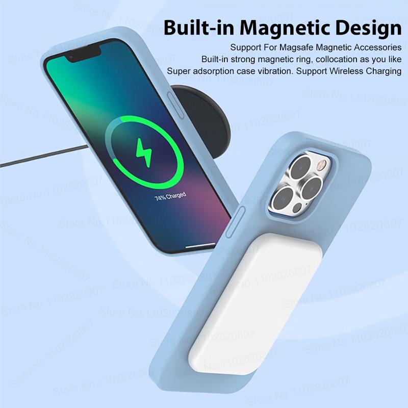 Custodie Magnetiche Originali Magsafe Per iPhone 15 14 13 12 11 Pro Max Plus Custodia Ricarica Wireless Accessorio Cover in Silicone Liquido