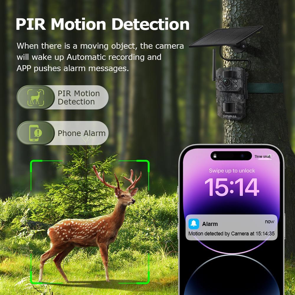 New 4G Solar-Powered Camouflage Hunting Camera with GPS & Infrared Monitoring