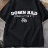 Tortured Poets Tshirt Down Bad Crying At The Gym Graphic T Shirts Women Summer Workout T Shirt Short Sleeve Tees