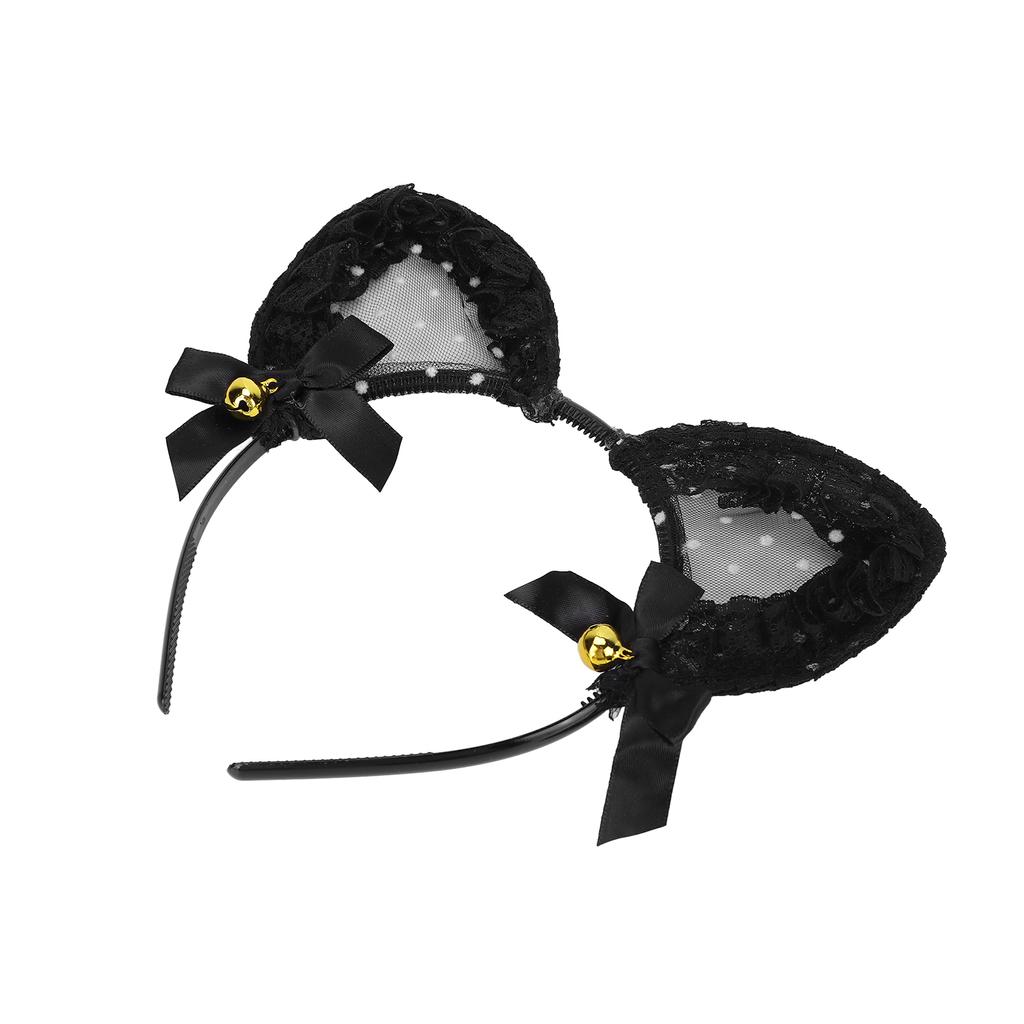 Cat Ear Headband Lovely Slip Resistant Kitty Hair Band with Bells for Daily Party Cosplay