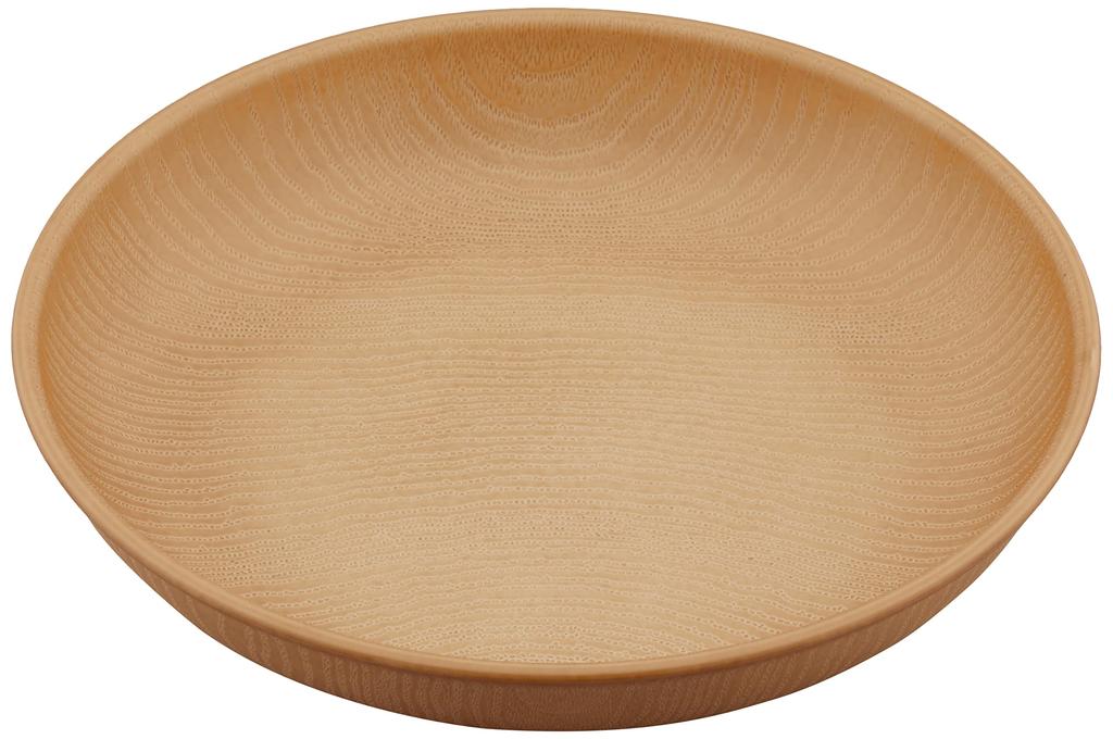 Showa NH home Wood Grain Resin Round Clean Microwave and Dishwasher Made in Outdoor Product 4979462 Plate, Large, Natural, Coat, Safe, Japan,