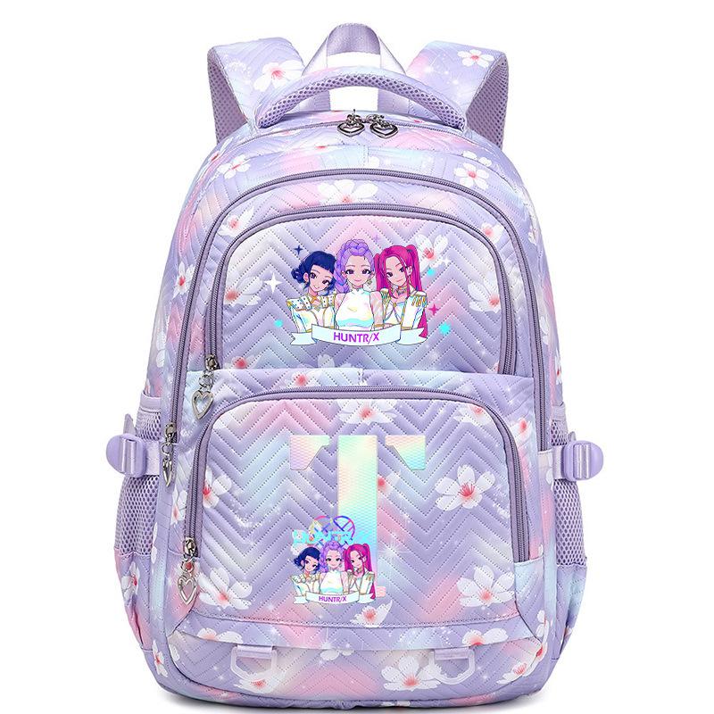 Anime Cartoon 26 Letter Print Backpack Campus Fashion Student Bag Large Capacity