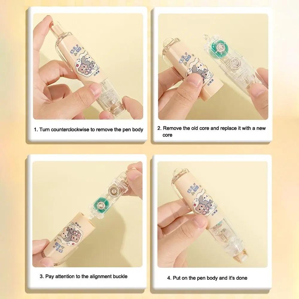 Pen Style Cartoon Double-sided Tape Stationery Roller Glue Tape  Photo Album