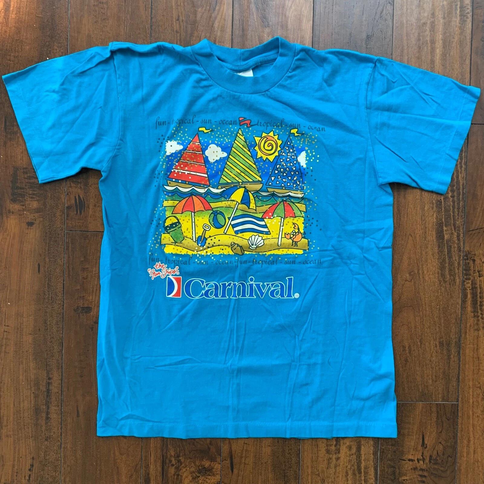 

Carnival Vintage T Shirt Summer Sun Tropical Rap Sand Beach Florida Disney Cute S