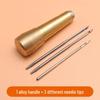 Copper Awl & Curved Needle Set for Shoe Repair - Includes Thousand-Layer Awl, Straight Hook, Waxed Thread, and Detachable Crochet Hook