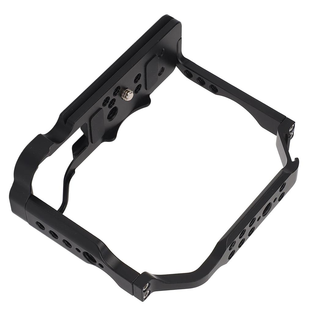 Camera cage for R10 mirrorless aluminum video rig with Arca 38mm slide screw cold shoe mount camera, slot, 1/4" 3/8" holes,