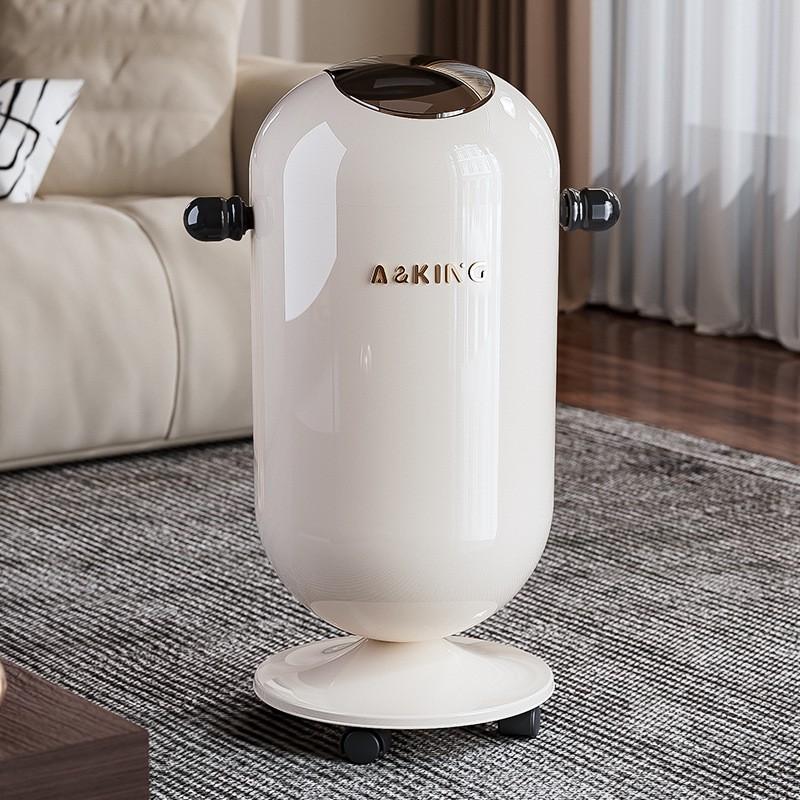 Modern Flip-Top Trash Can With Wheels 15L 20L Round Plastic Bin Living Room Bedroom Kitchen