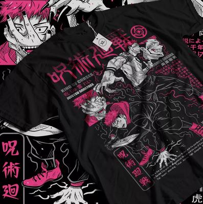 Itadori Yuji T-shirt Jujutsu Kaisen Ryomen Sukuna Skräck Anime Tröja Alla Storlekar