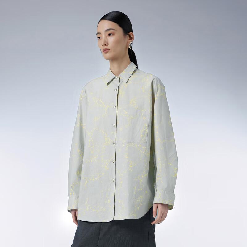 JNBY Women's Year of Dragon Printed Relaxed Fit Long Sleeve Shirt