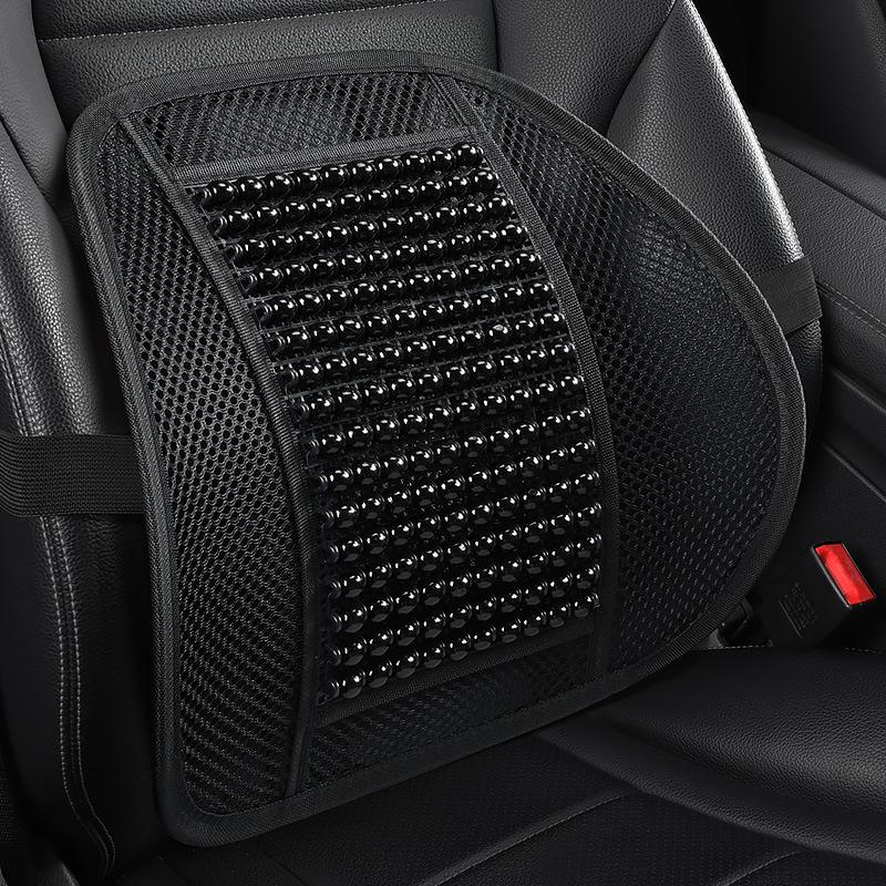 Breathable Summer Car Backrest: Wood Bead Lumbar Support Cushion for Comfortable Driving
