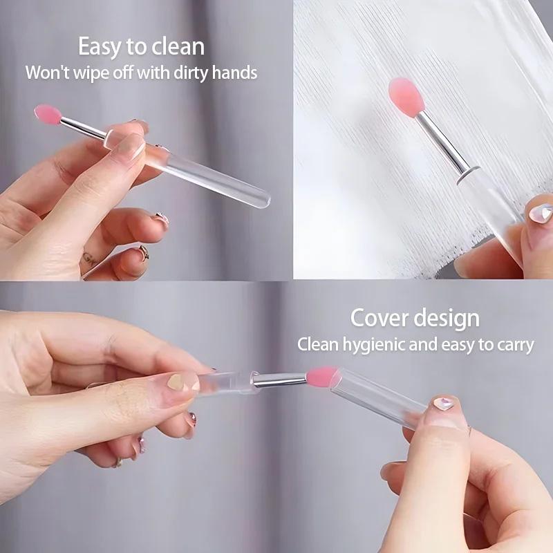 1PC With Cover Makeup Tool Silicone Multifunctional Lip Brush for Lipstick