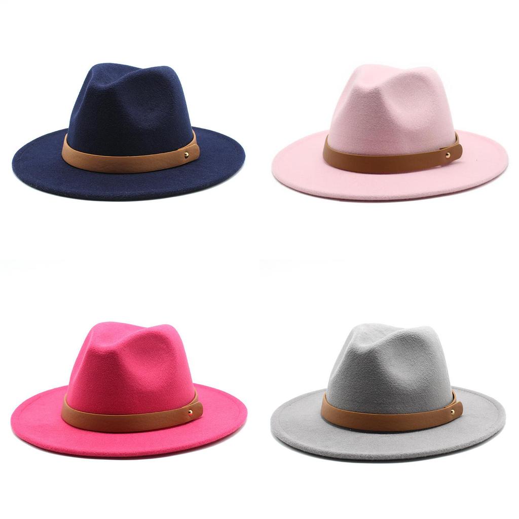 Classic Fedora Hat With Wide Brim For Women Men Fall Winter Fashion Accessory