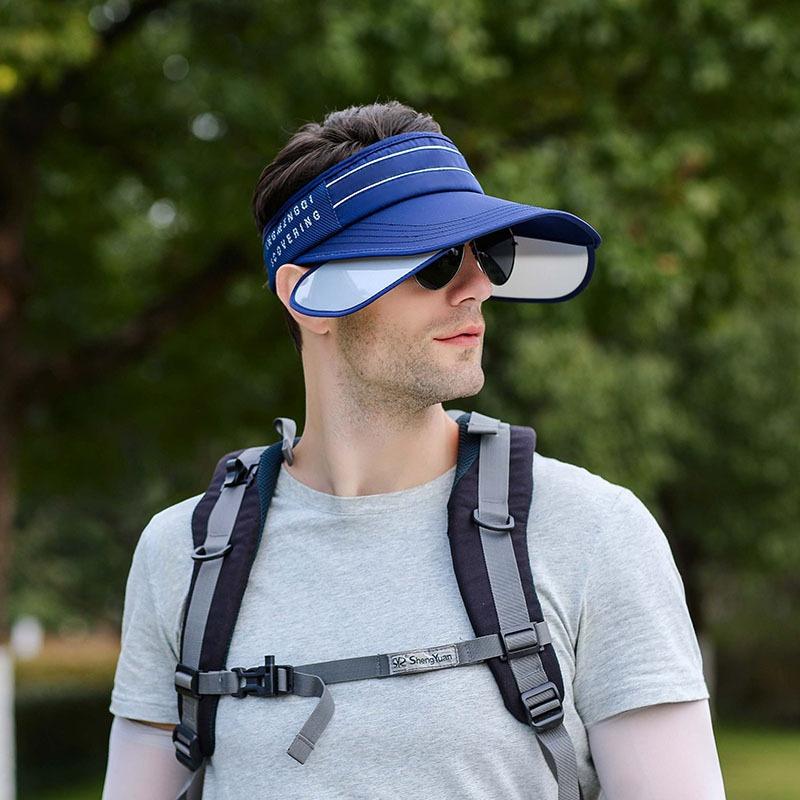 1PC Men's Summer Outdoor Sports Foldable Sunshade Hat No Top Sweat Absorbing Sunshade Hat