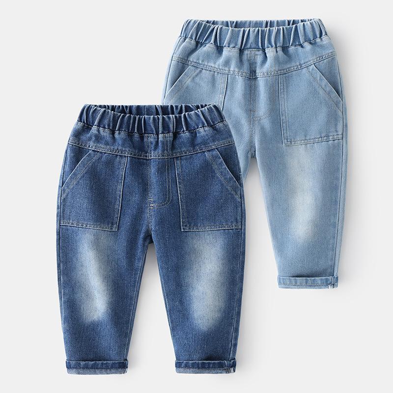 Boys Denim Pants Spring Casual Cotton Jeans Soft Mid Rise Long Trousers for Kids