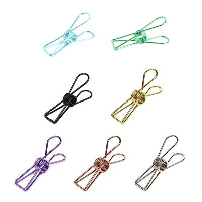10pcs Stainless Steel Clothes Pins Heavy Duty Metal Towel Clips Clamps Windproof Steel Wire Clips Hanger Durable