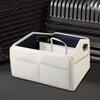 Trunk Storage Organizer Leather Trunk Storage Bin Foldable Trunk Storage Bin Multi-Compartment Camping Storage Box For Car Sedan