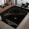 Nürburgring Track Map Rug – Fade-Resistant Polyester Rectangle Mat for Bedroom or Living Room Indoor Decor