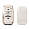 TPU Key Fob Cover for Toyota 4-Button Gold Edge Full Cover Key Fob Case Car Key Protection Cover