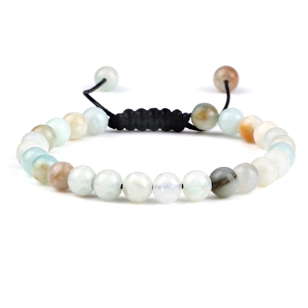 Verstellbares Lavastein-Perlenarmband - Kreative Unifarbene Serie