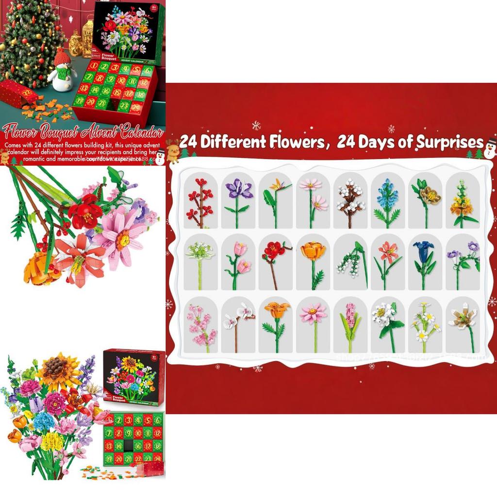 Calendario dell'Avvento Conto alla Rovescia di Natale a Scatola Cieca Kit di Blocchi Con Assemblaggio Fai-da-te Per Decorazione Festiva