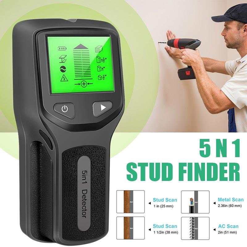 

PDTO 5-в-1 Металлический настенный сканер Кабельный детектор Металлоискатель Поиск кабеля