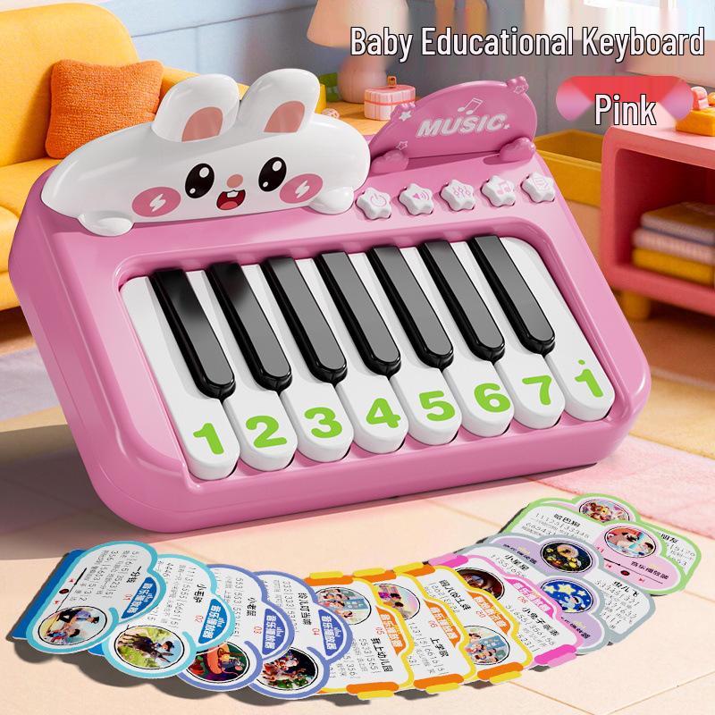 Little White Rabbit Kids' Pocket Piano - Cute Pet-Themed, Multifunctional Musical Toy for Early Childhood Learning